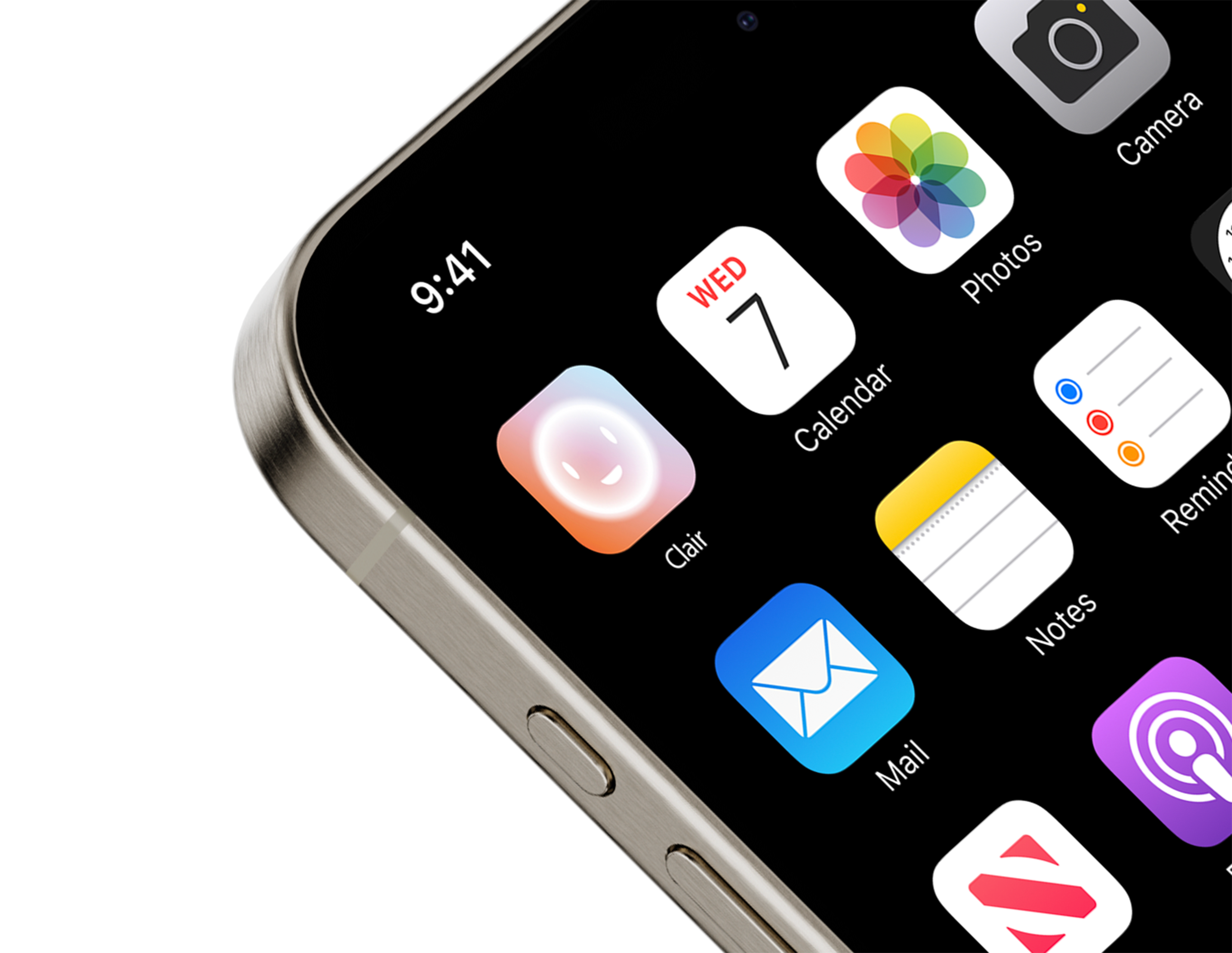 Clair app icon displayed on an iPhone home screen